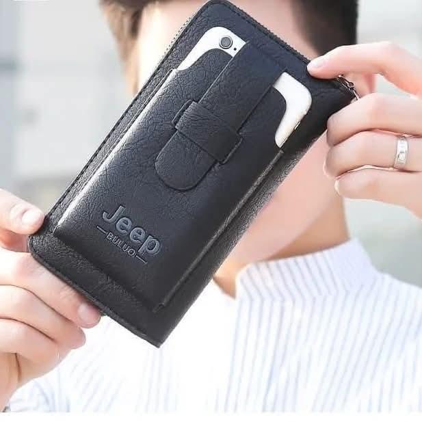 Unisex Leather Wallet - 1 Pc Slim Profile with Zipper Closure
