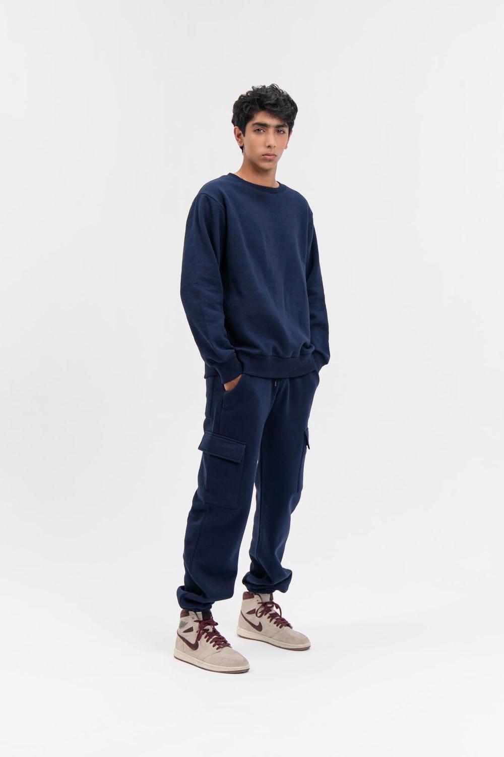 Men's Cotton Fleece Sweater - Classic Plain Design - 1 Pc